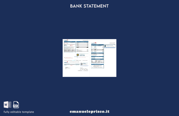 modello di versione di parola di estratto conto bancario USA Capital One in stil